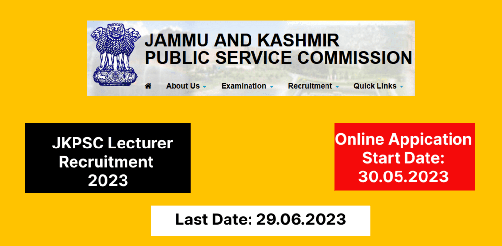 JKPSC Lecturer Recruitment 2023