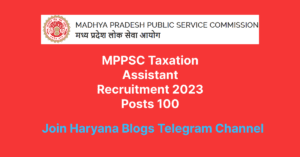 MPPSC Taxation Recruitment 2023