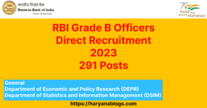 RBI Grade B Officers Direct Recruitment 2023