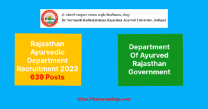 Rajasthan Ayurvedic Medical Officer Recruitment 2023