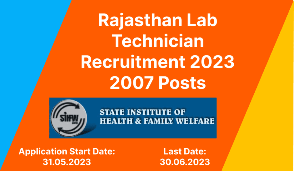 Rajasthan Lab Technician Recruitment 2023