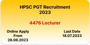 HPSC PGT Recruitment 2023 - Lecturer Vacancy