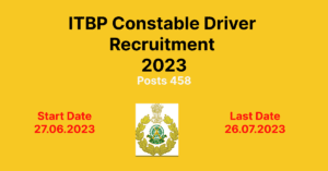 ITBP Constable Driver Recruitment 2023