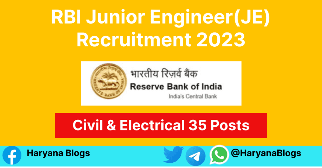 RBI Junior Engineer Recruitment 2023