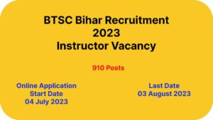 BTSC Bihar Recruitment 2023