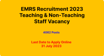 EMRS Recruitment 2023: Teaching & Non-Teaching Staff Vacancy, Apply Now
