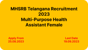 MHSRB Telangana Recruitment 2023