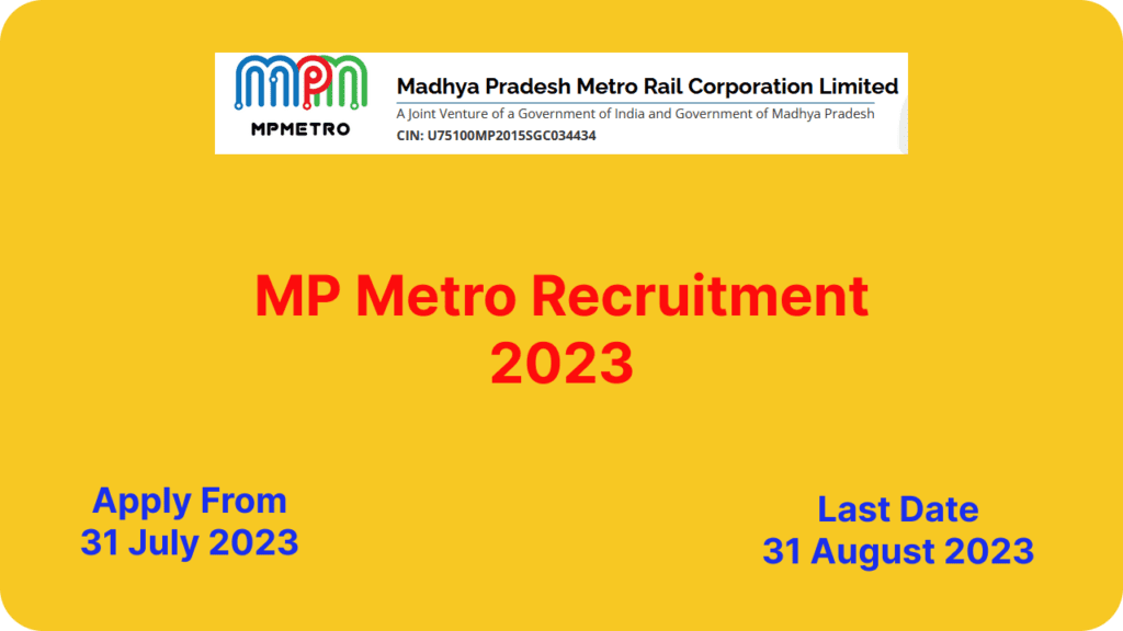 MP Metro Recruitment 2023
