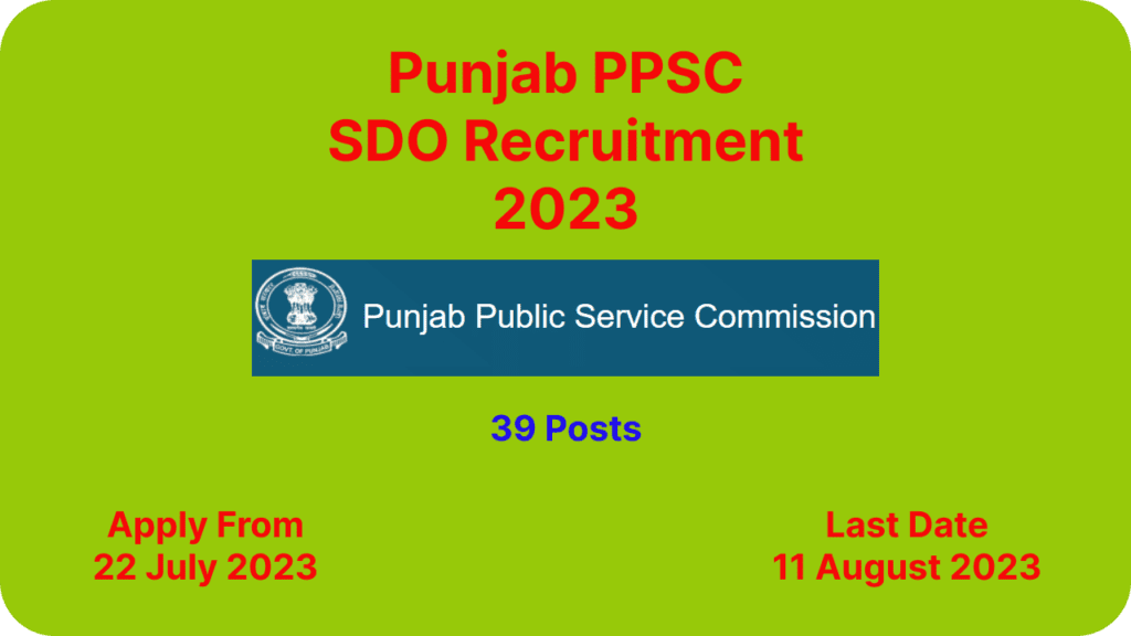 Punjab PPSC SDO Recruitment 2023