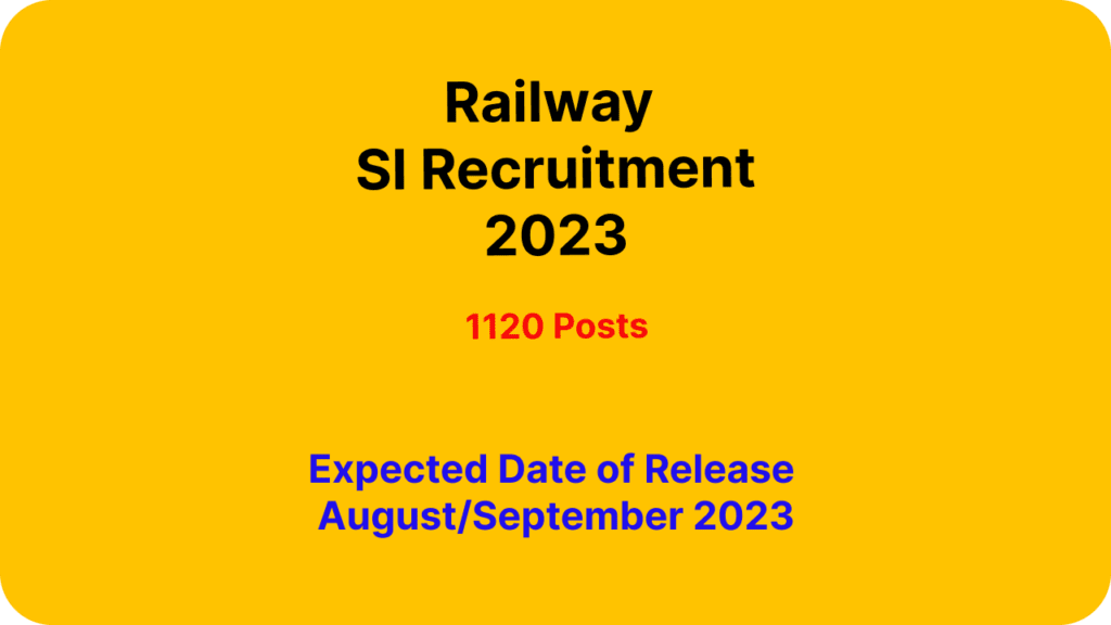 Railway SI Recruitment 2023