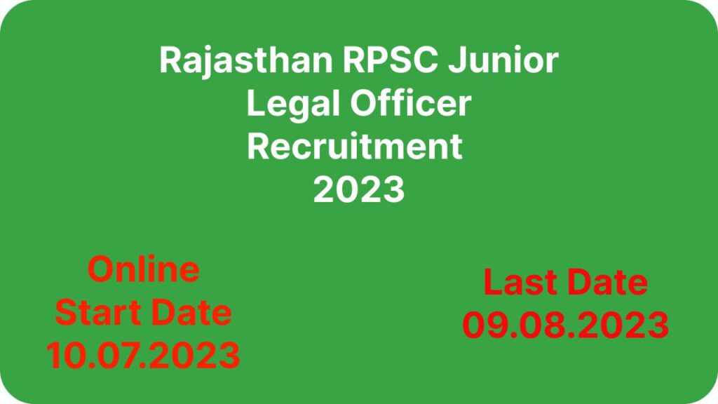 Rajasthan RPSC Junior Legal Officer Recruitment 2023