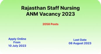 Rajasthan Staff Nursing ANM Vacancy 2023: Post Increased (Amendment 2024), Exam Date Announced