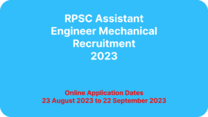 RPSC Assistant Engineer Recruitment 2023