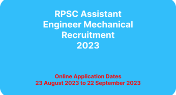 RPSC Assistant Engineer Recruitment 2023: Apply Now