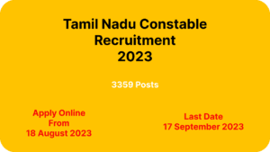 TNUSRB Constable Recruitment 2023
