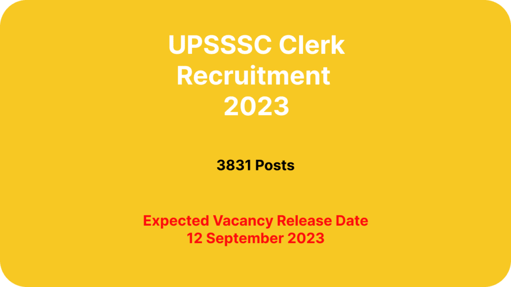UPSSSC Clerk Recruitment 2023