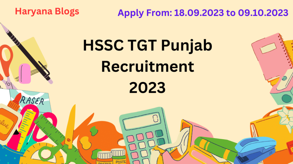 HSSC TGT Punjab Recruitment 2023