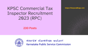 KPSC Commercial Tax Inspector Recruitment 2023 (RPC)