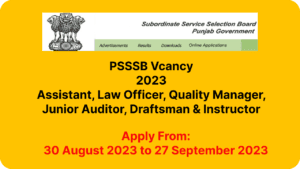 PSSSB Vacancy 2023