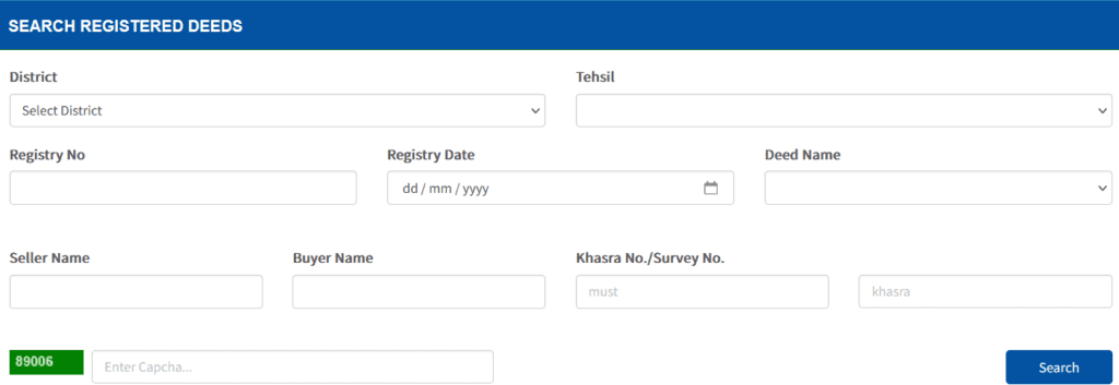Haryana Registry Download Online form