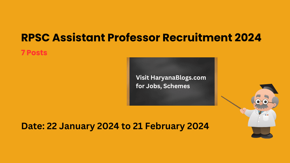 RPSC Assistant Professor Recruitment 2024 Apply Online Now Haryana Blogs