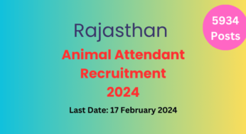 Rajasthan Animal Attendant Recruitment 2024 Notification Out, Apply Now