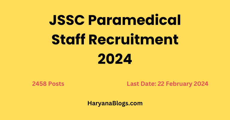 jssc paramedical staff recruitment 2024