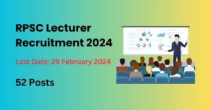 Rajasthan Lecturer Recruitment 2024